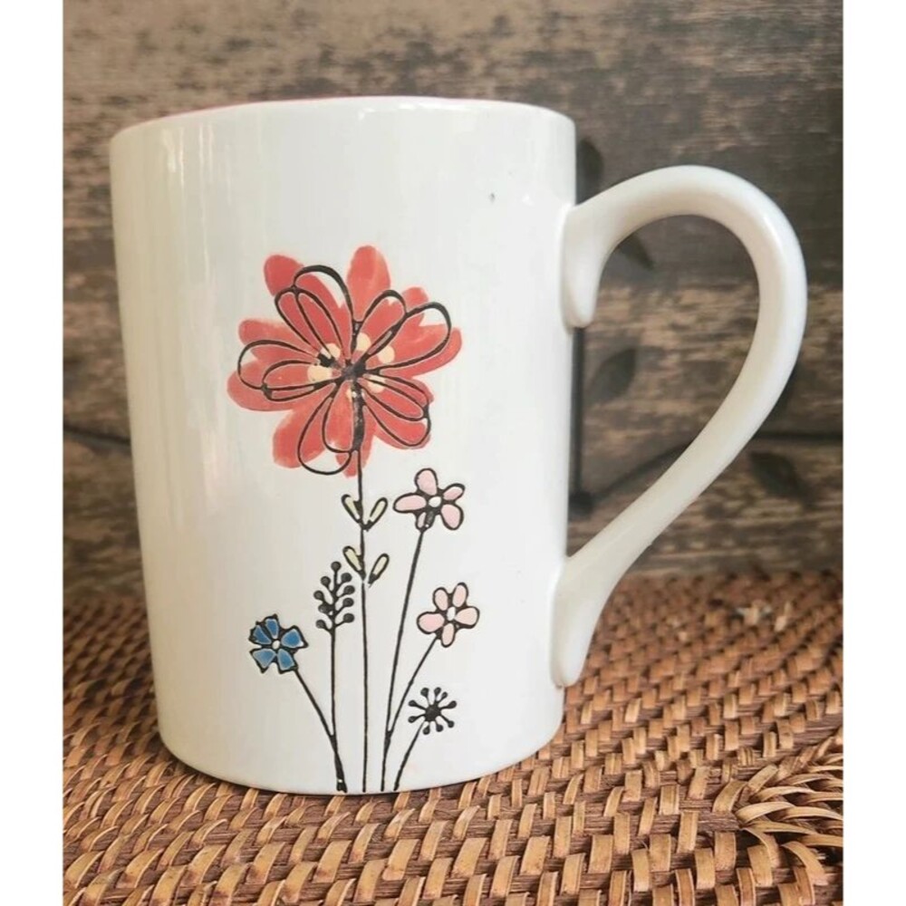Poppy Flower Ceramic Mug, Large 20 oz TAG, A Happy Cuppa!